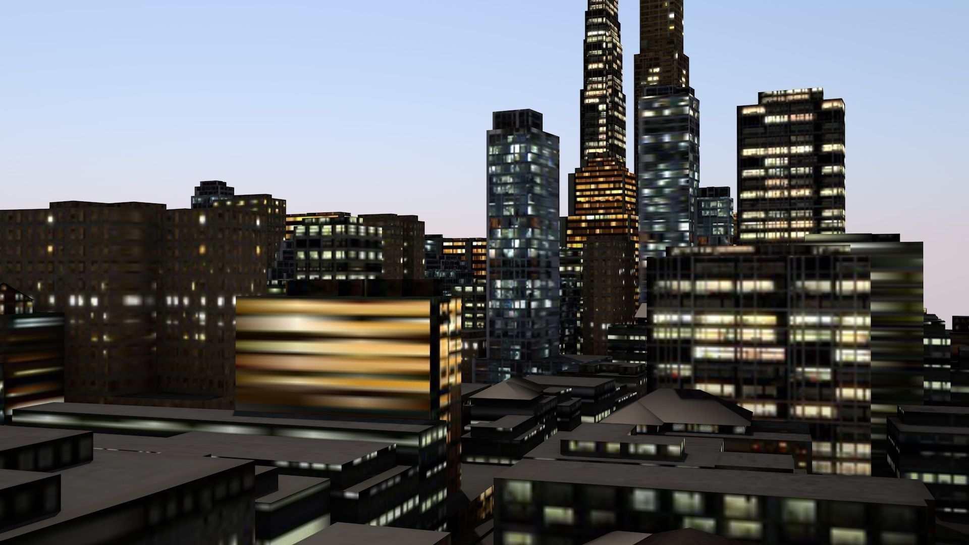 LOWPOLY NIGHT CITY Low-poly 3D model_11