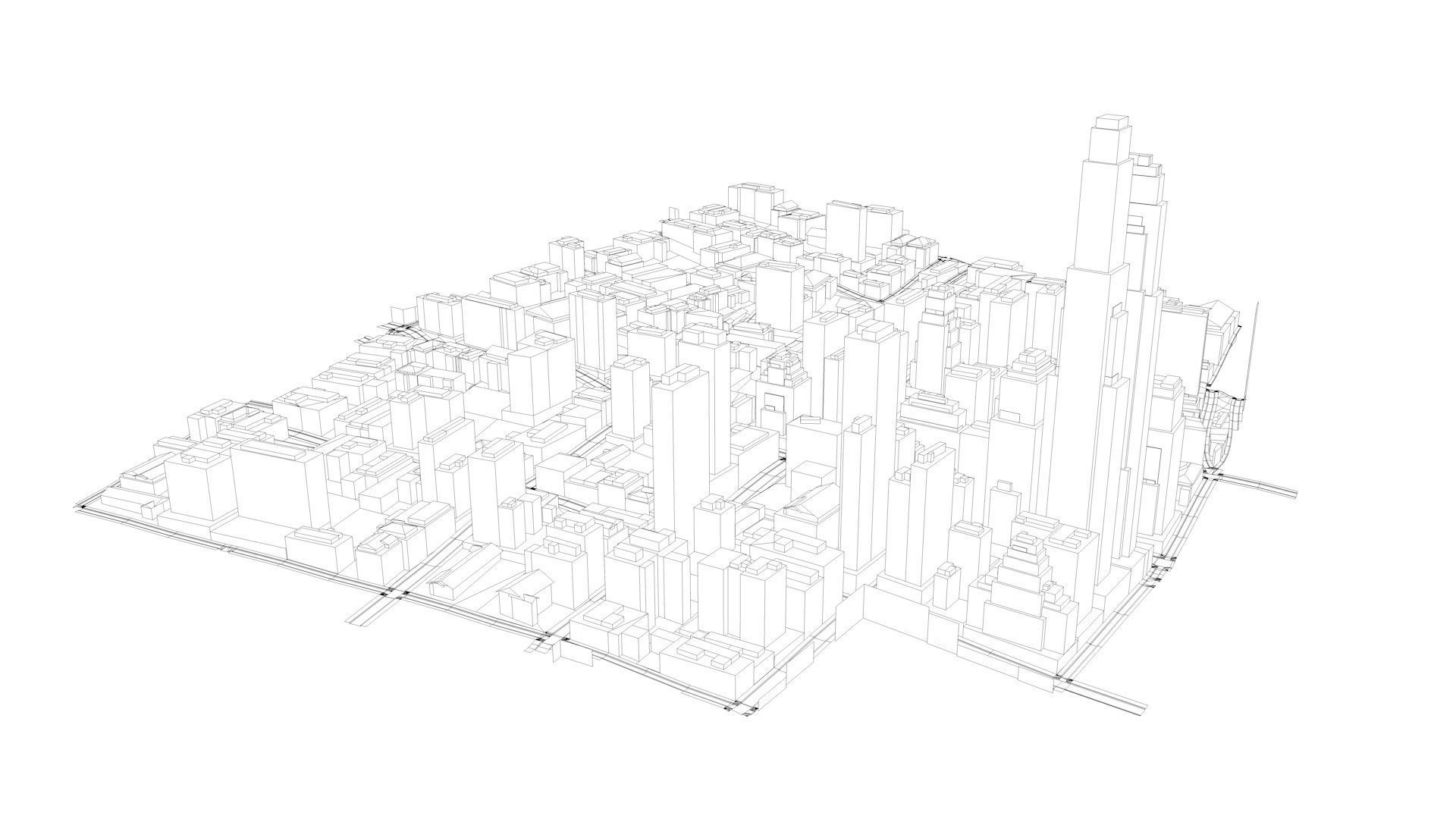 LOWPOLY NIGHT CITY Low-poly 3D model_15
