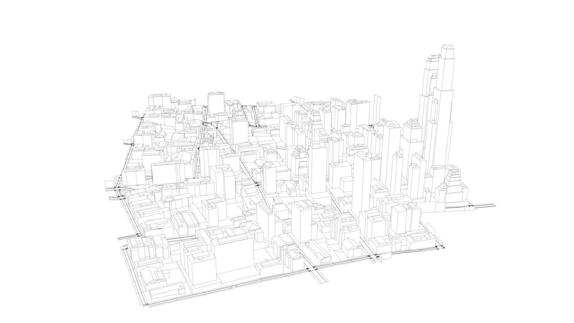 LOWPOLY NIGHT CITY Low-poly 3D model_14