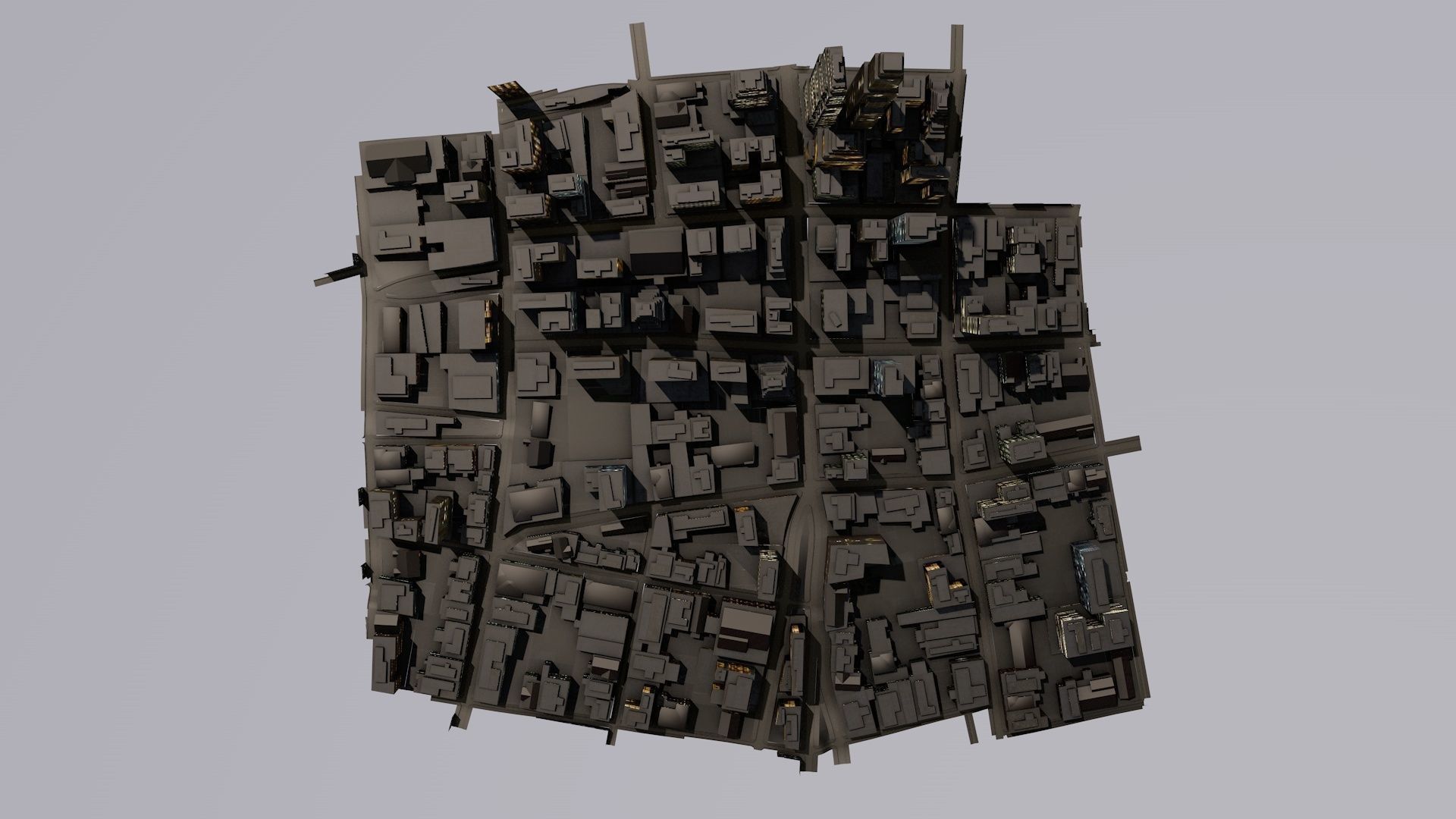 LOWPOLY NIGHT CITY Low-poly 3D model_12