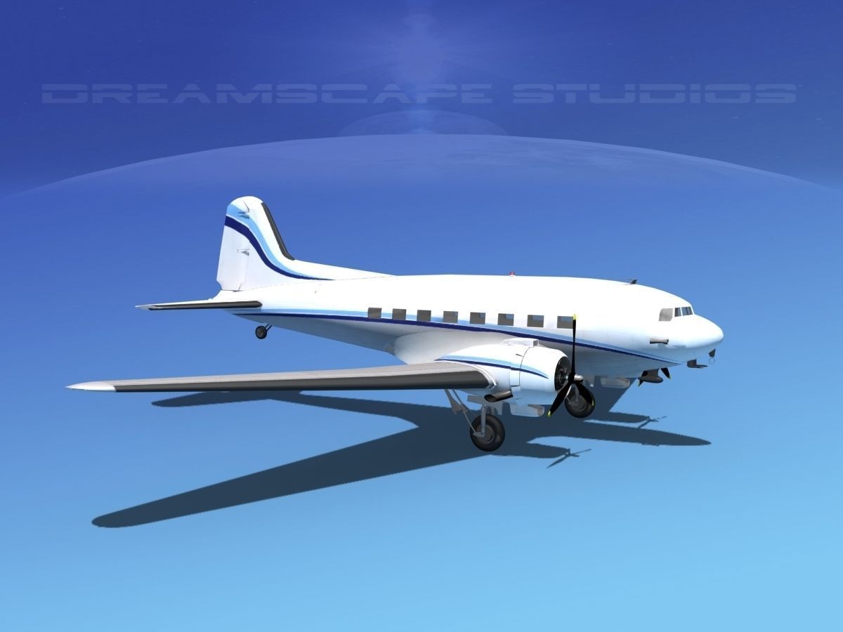 Douglas DC-3 Private 3 3D model_2
