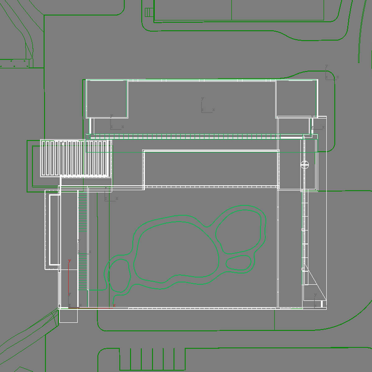 Building office with car 3D model_7