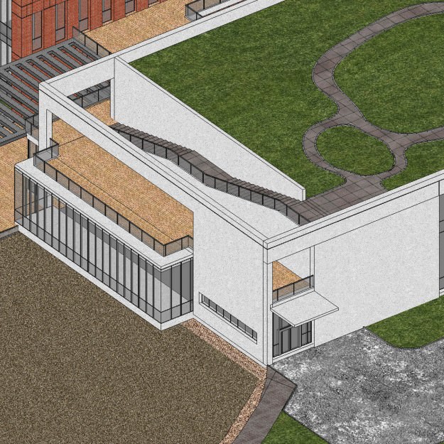 Building office with car 3D model_6