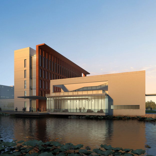 Building office with car 3D model_2