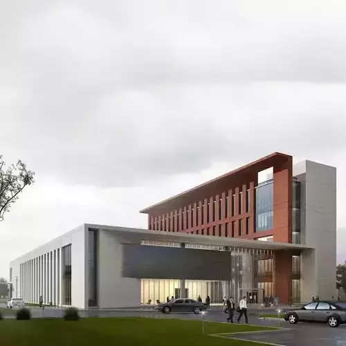 Building office with car