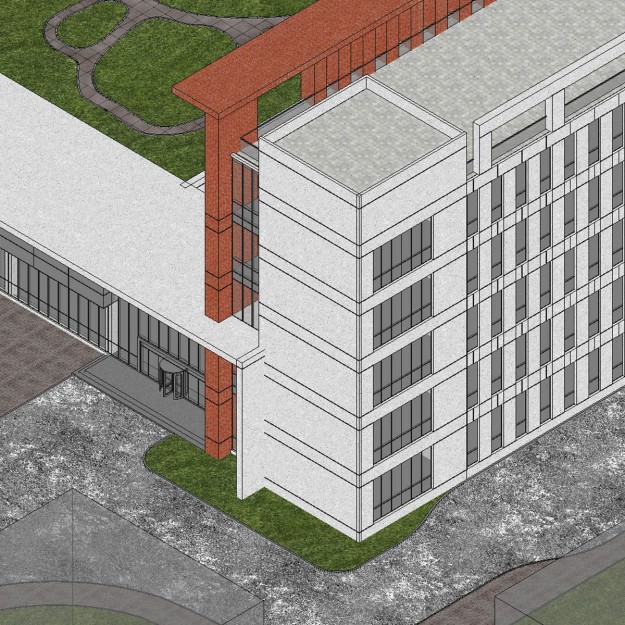 Building office with car 3D model_5