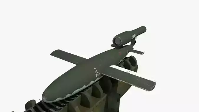 V-1 Flying bomb Low-poly 3D model