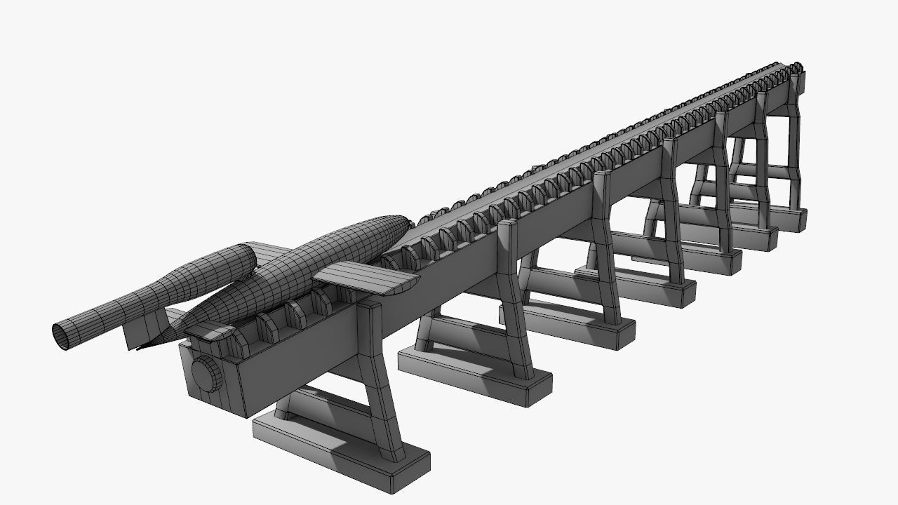 V-1 Flying bomb Low-poly 3D model_12