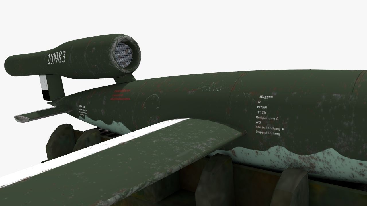 V-1 Flying bomb Low-poly 3D model_14