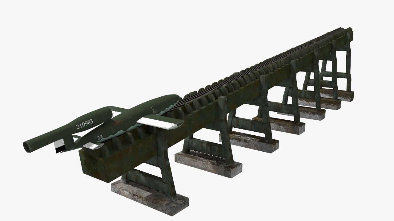 V-1 Flying bomb Low-poly 3D model_4