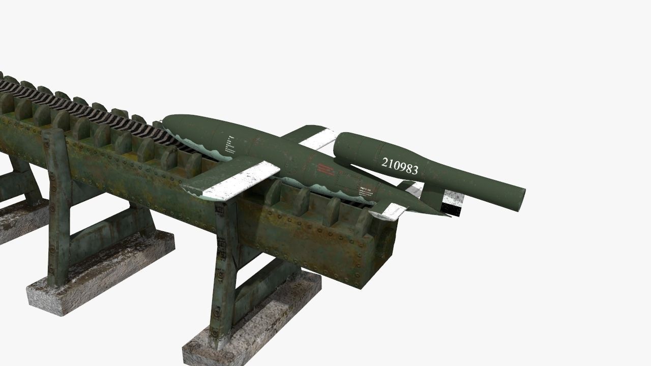 V-1 Flying bomb Low-poly 3D model_2