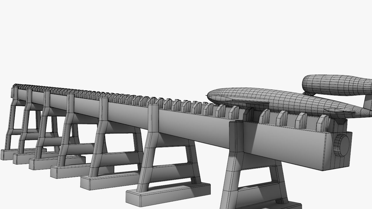 V-1 Flying bomb Low-poly 3D model_8