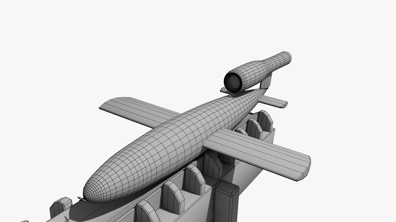 V-1 Flying bomb Low-poly 3D model_11