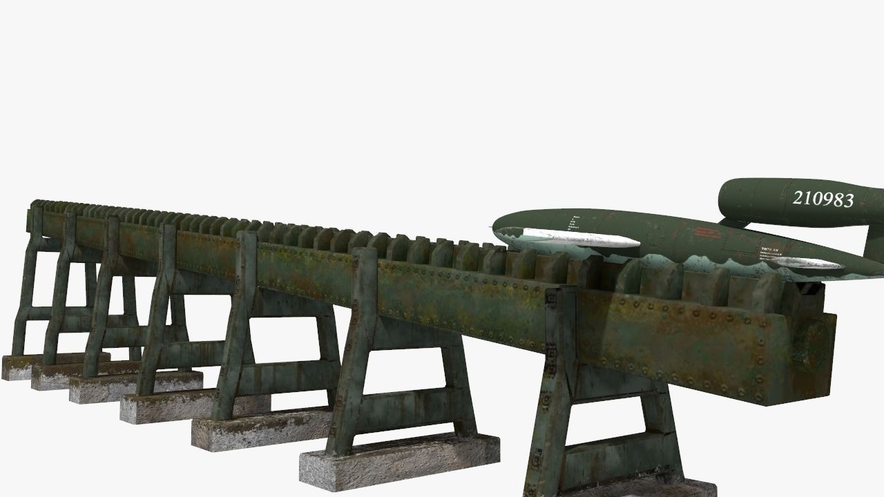 V-1 Flying bomb Low-poly 3D model_5