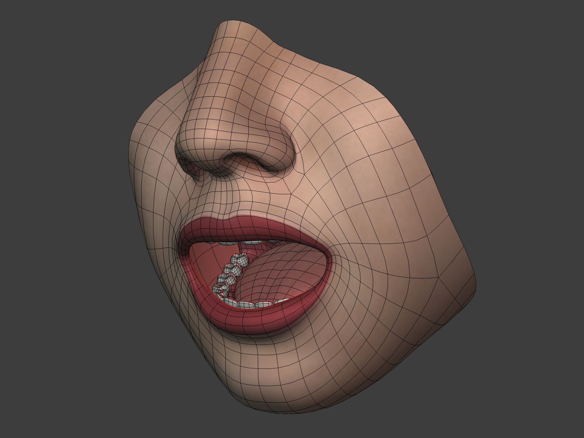 Lips - Mouth - Teeth - Human Anatomy -- Rigged Low-poly 3D model_2