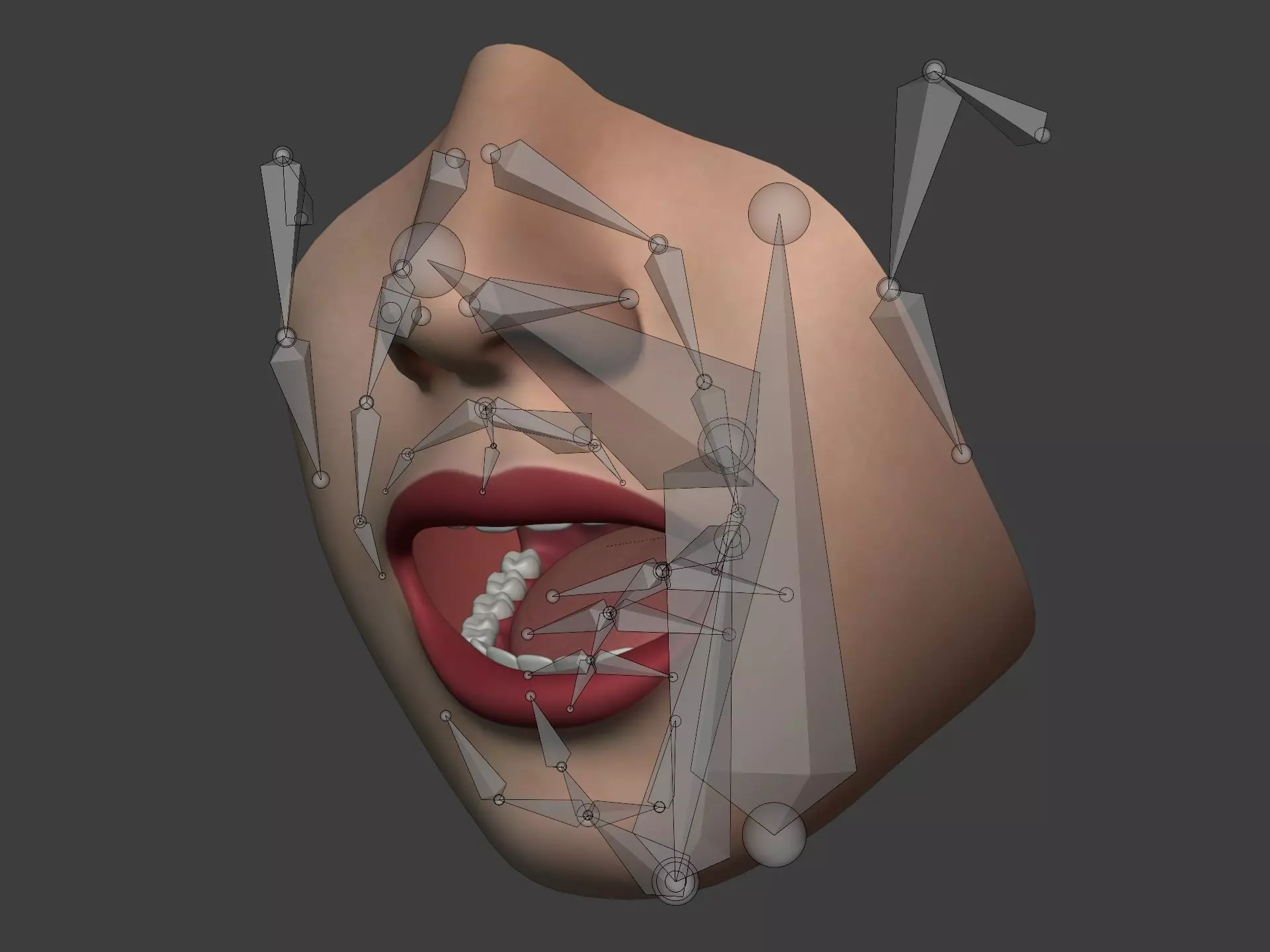 Lips - Mouth - Teeth - Human Anatomy -- Rigged Low-poly 3D model_4
