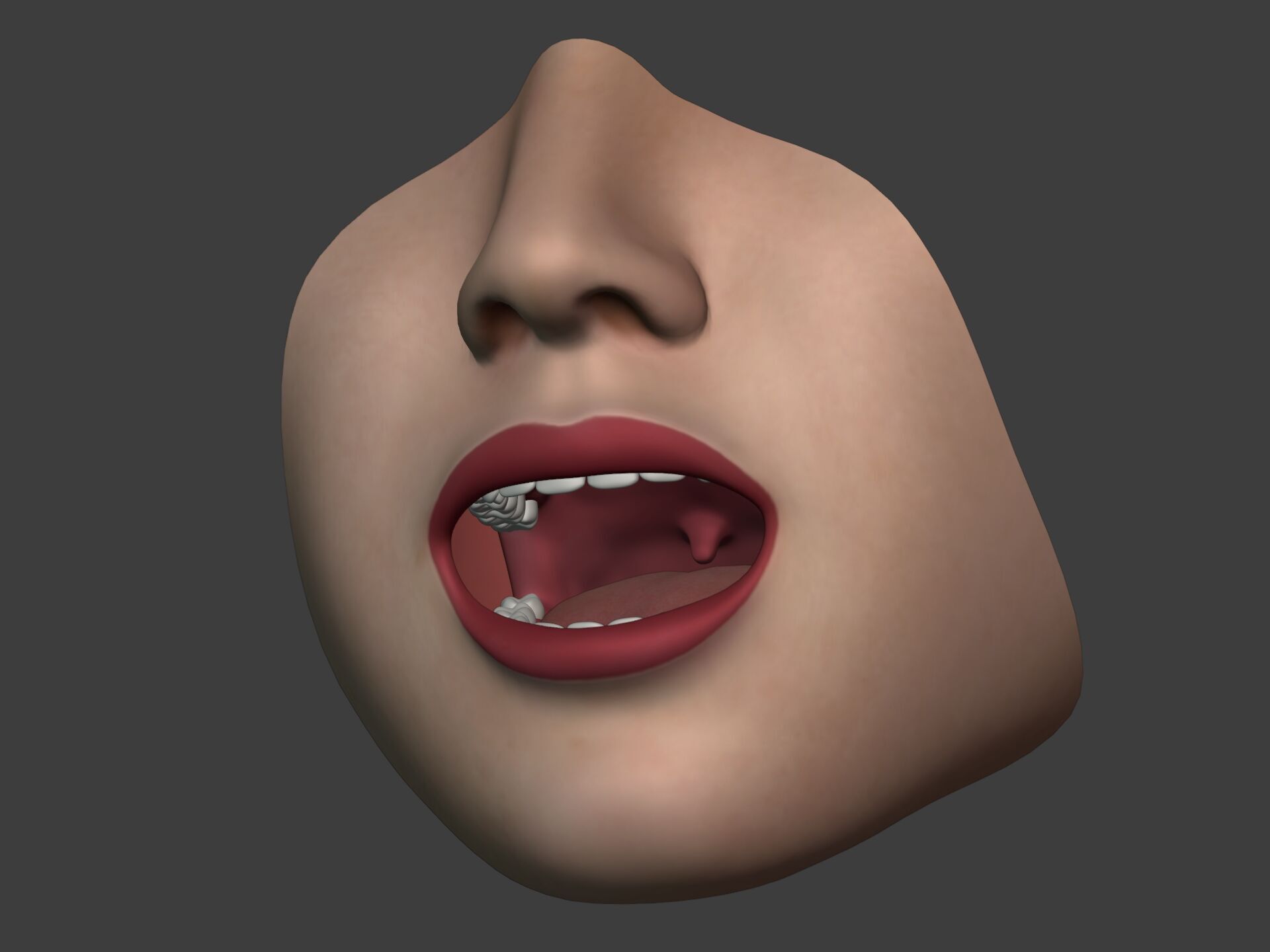 Lips - Mouth - Teeth - Human Anatomy -- Rigged Low-poly 3D model_7