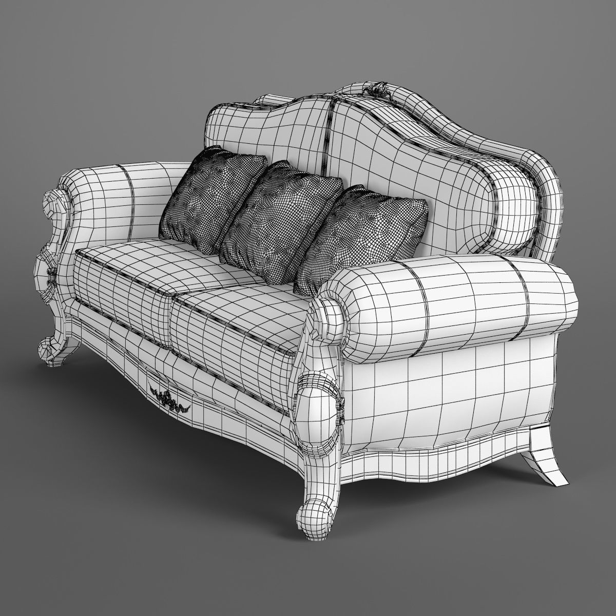 230-1 Carpenter Sofa C 3 seats 2280x974x1020 3D model_11