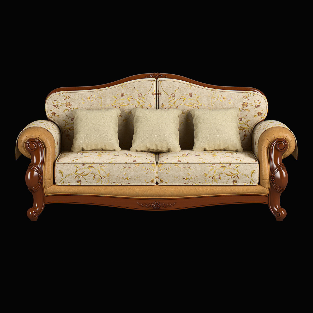 230-1 Carpenter Sofa C 3 seats 2280x974x1020 3D model_2
