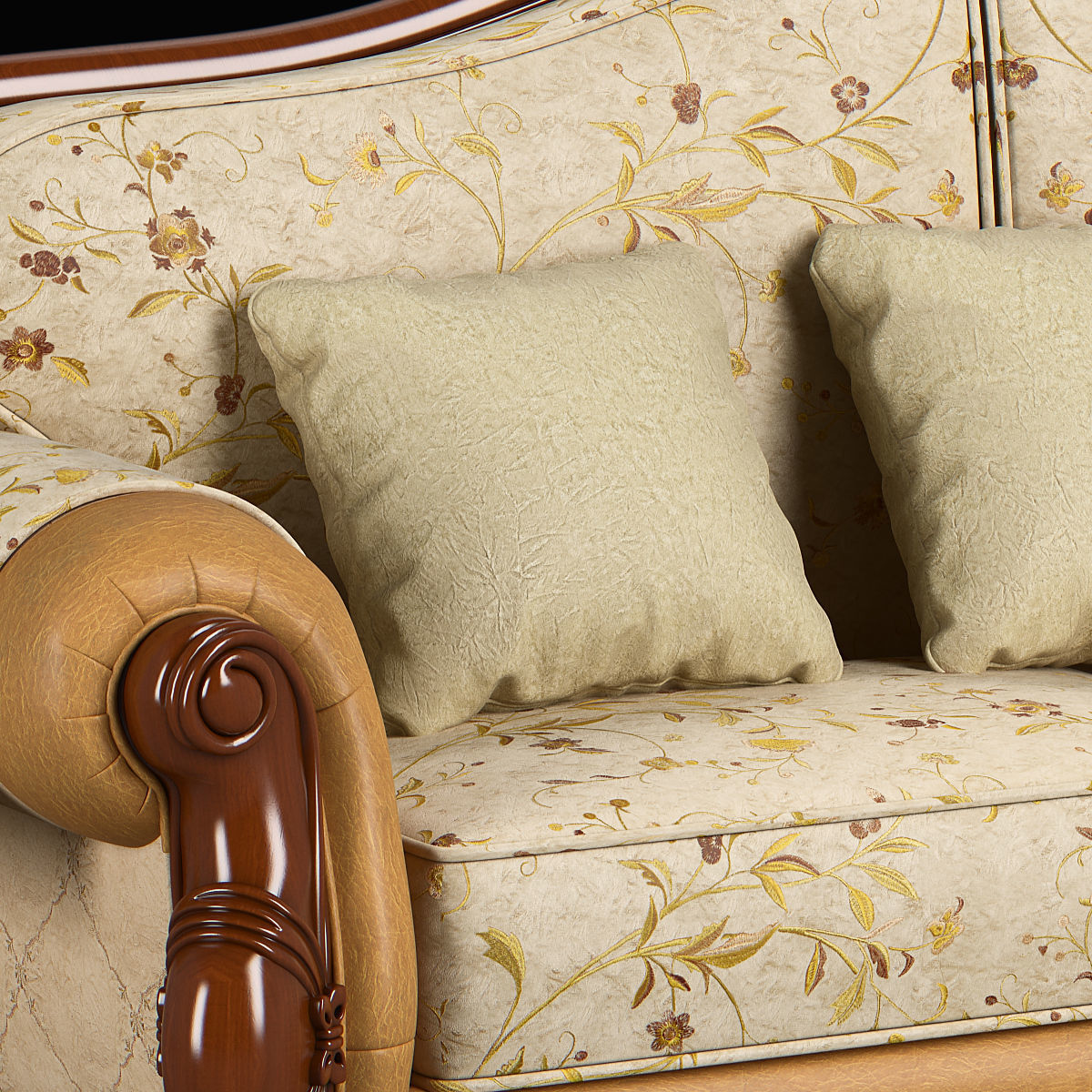 230-1 Carpenter Sofa C 3 seats 2280x974x1020 3D model_4