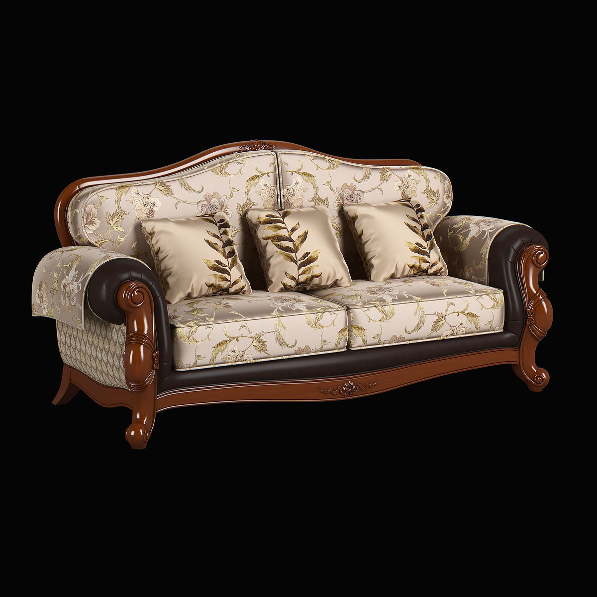 230-1 Carpenter Sofa C 3 seats 2280x974x1020 3D model_6