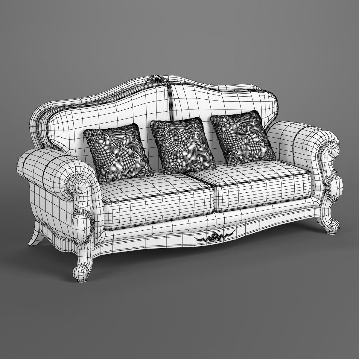 230-1 Carpenter Sofa C 3 seats 2280x974x1020 3D model_8