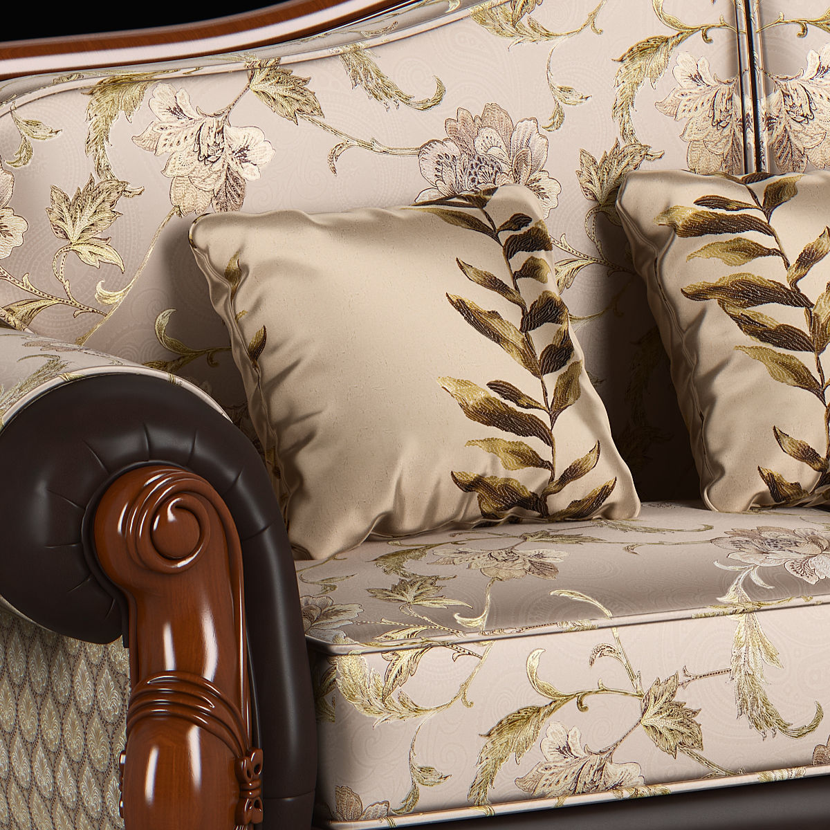 230-1 Carpenter Sofa C 3 seats 2280x974x1020 3D model_7