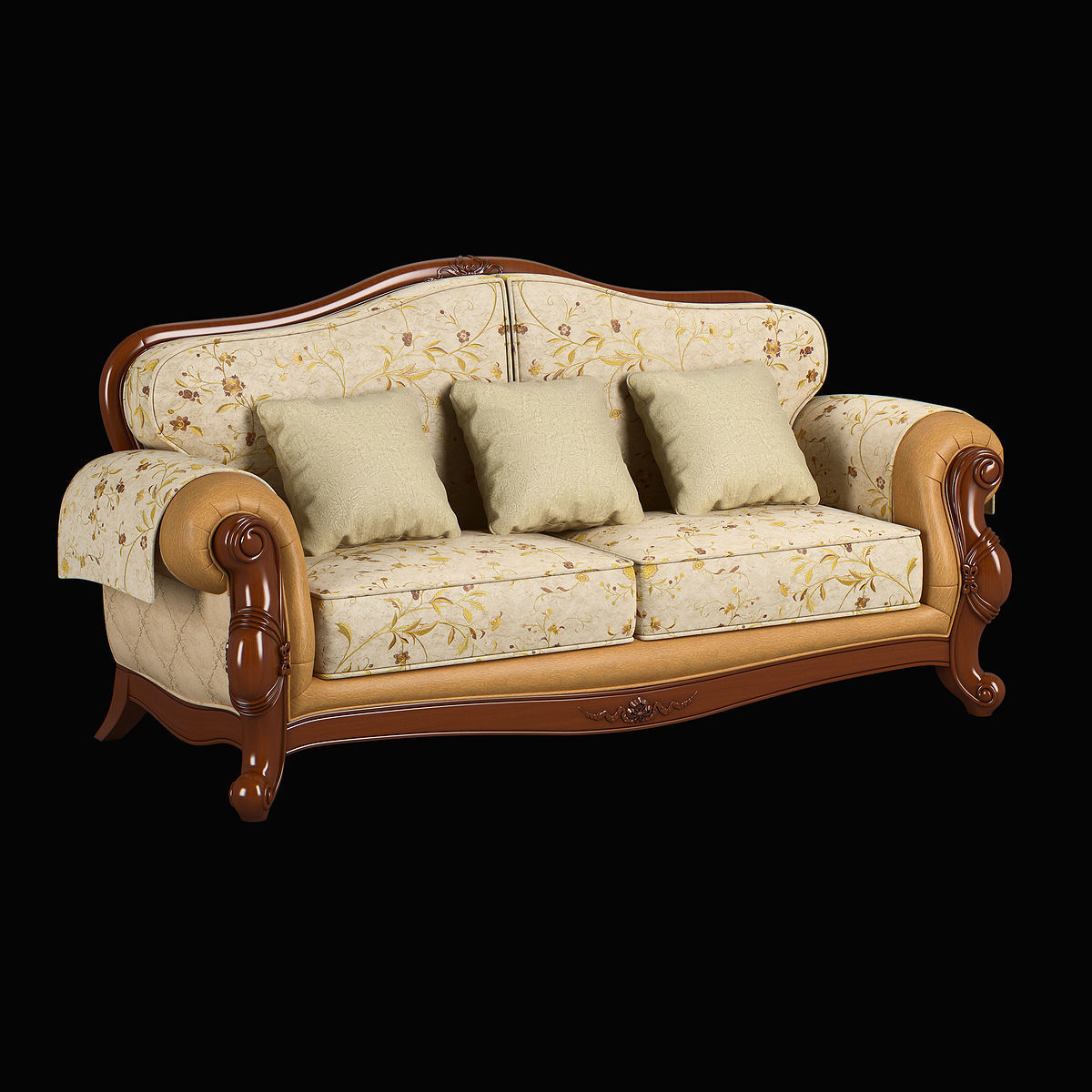 230-1 Carpenter Sofa C 3 seats 2280x974x1020 3D model_3