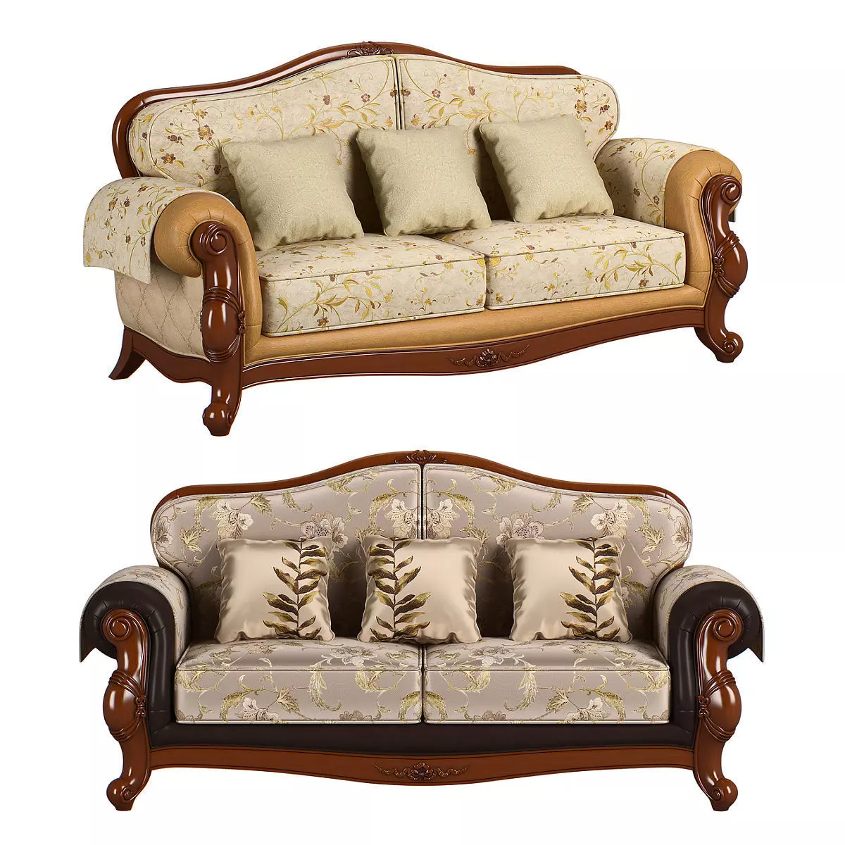 230-1 Carpenter Sofa C 3 seats 2280x974x1020 3D model_0