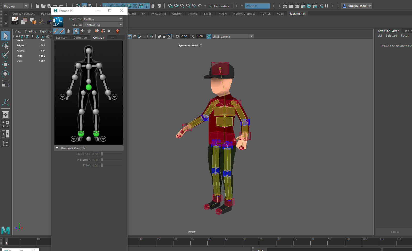 Low Poly Boy in Red Shirt Character Low-poly 3D model_8