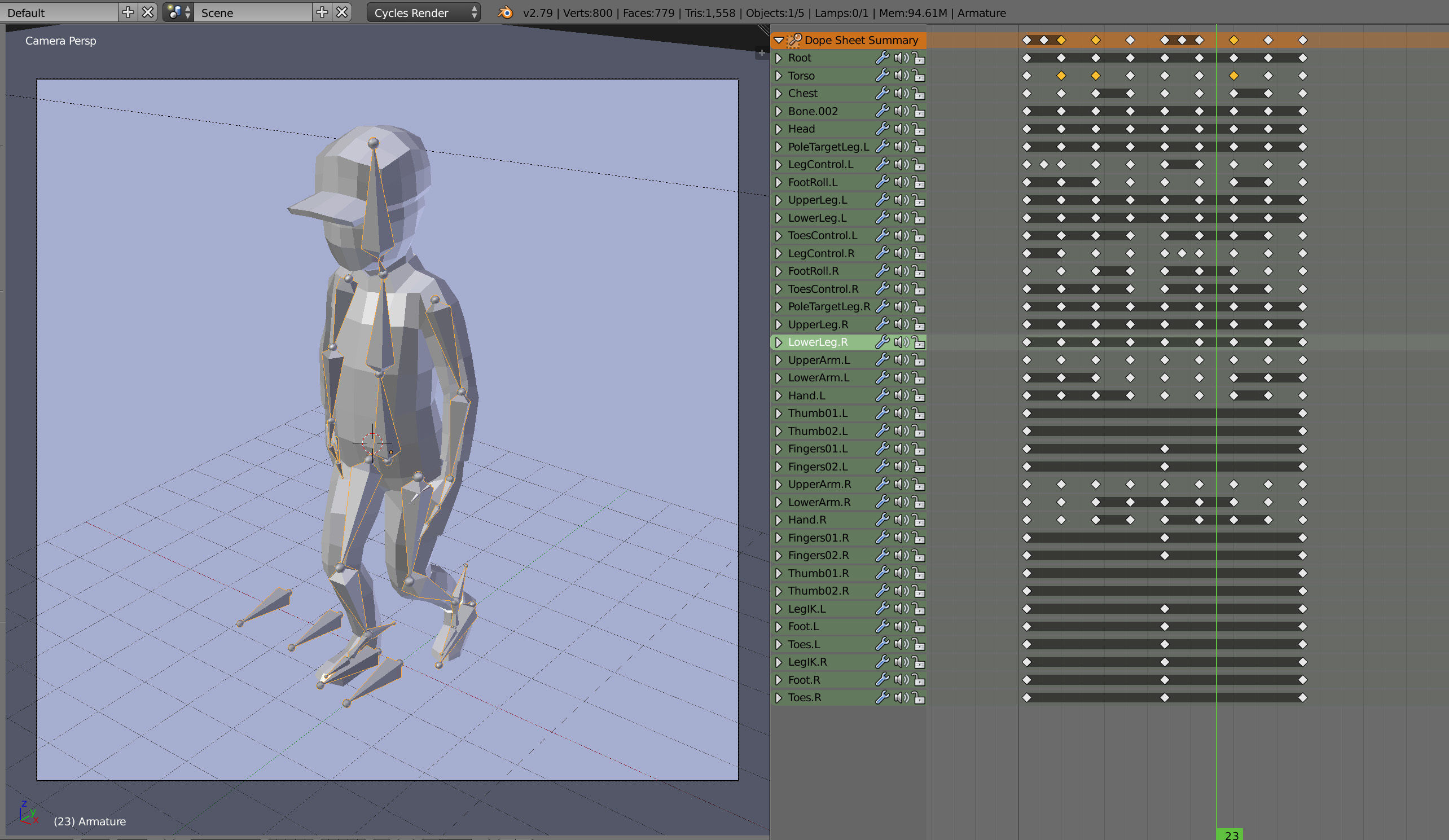Low Poly Boy in Red Shirt Character Low-poly 3D model_6
