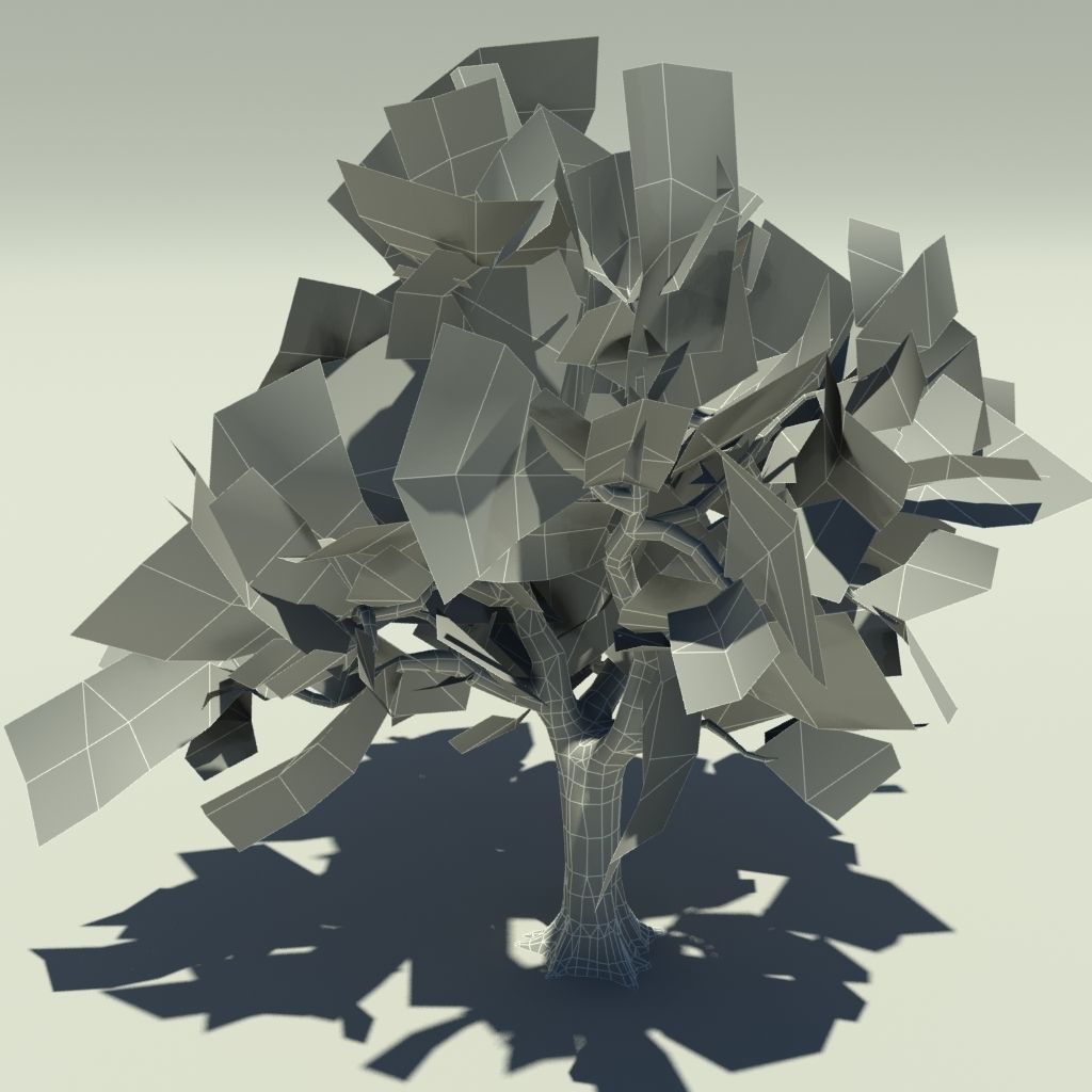 Tree oak with LOD Low-poly 3D model_11