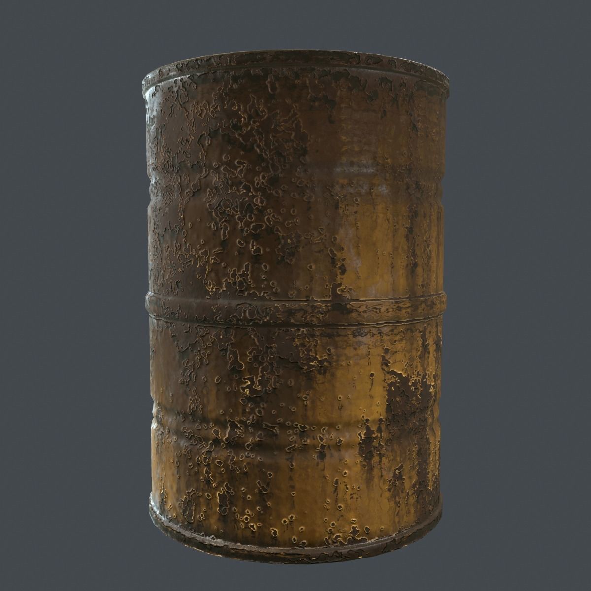 Rusty Barrel PBR Low-poly 3D model_1
