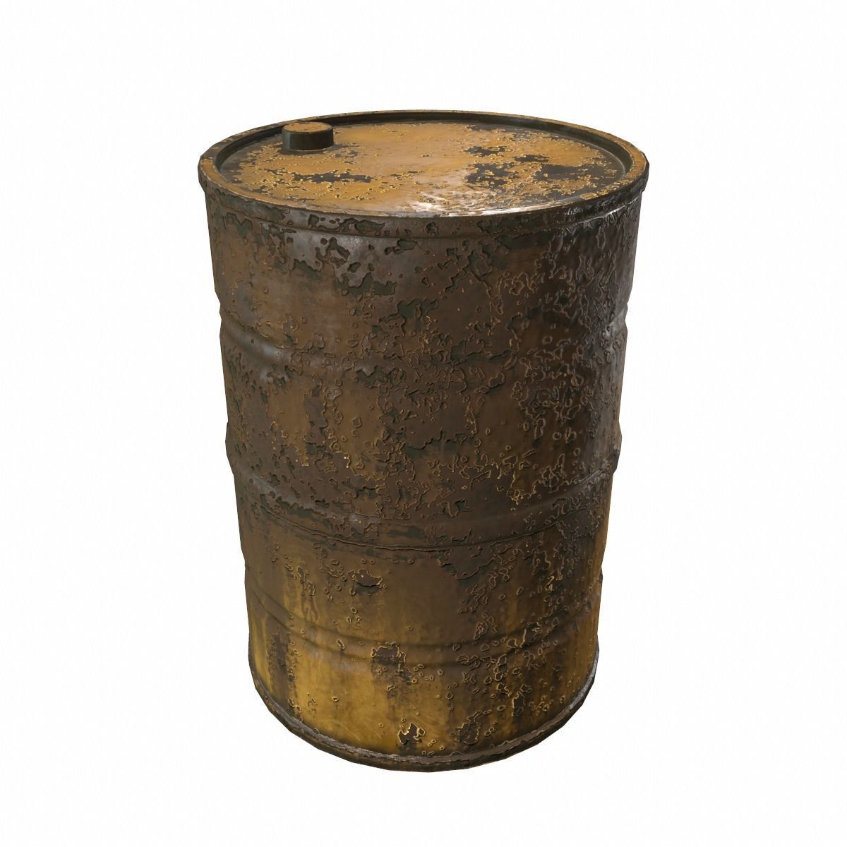 Rusty Barrel PBR Low-poly 3D model_4