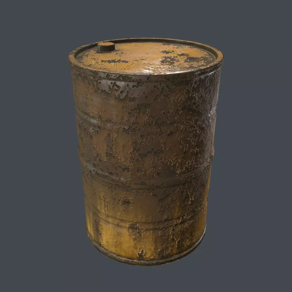 Rusty Barrel PBR Low-poly 3D model_0