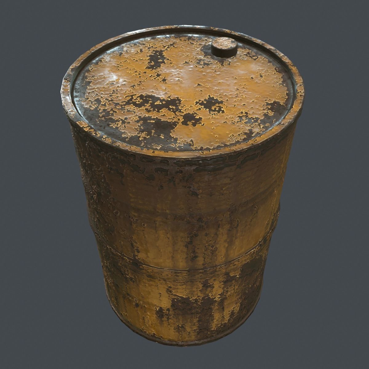 Rusty Barrel PBR Low-poly 3D model_2
