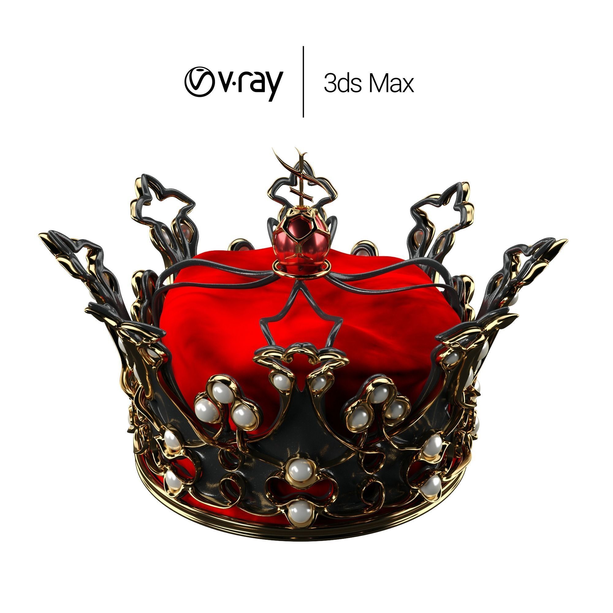 Queens Crown Low-poly 3D model_2