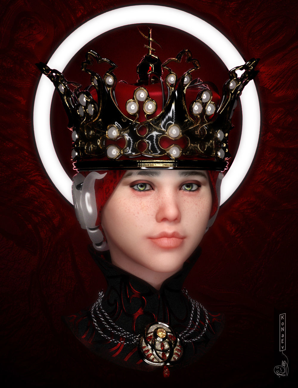 Queens Crown Low-poly 3D model_3