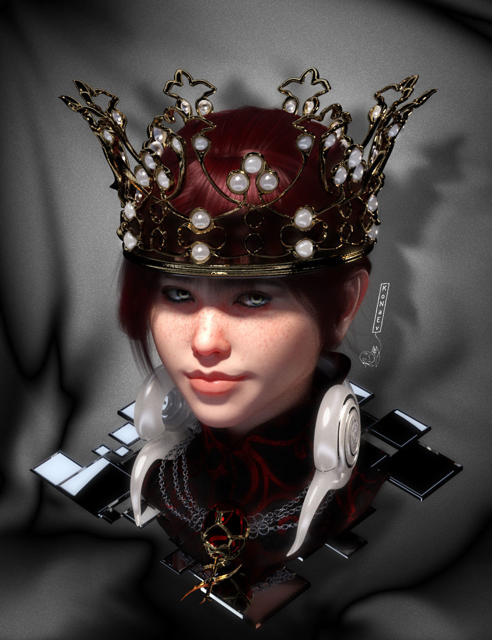 Queens Crown Low-poly 3D model_9