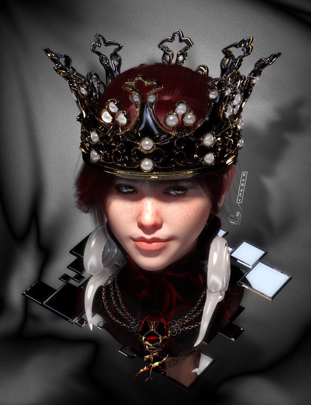 Queens Crown Low-poly 3D model_8
