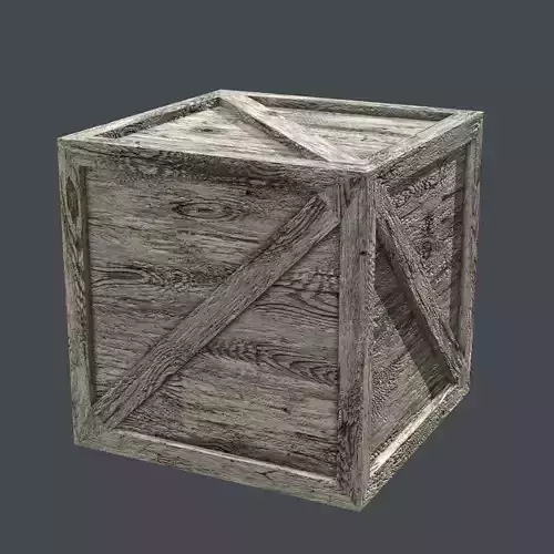 Wood Crate PBR game physics object