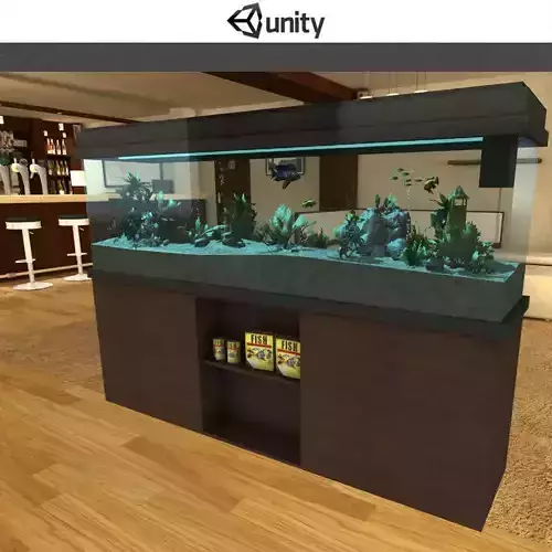 Aquarium fish tank for sims Low-poly 3D model