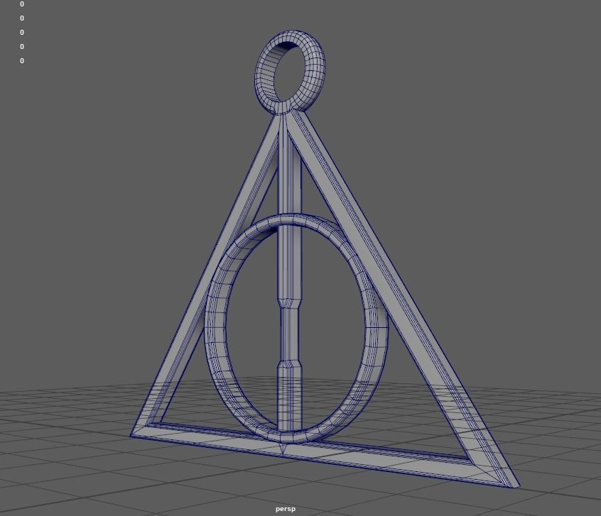 The Badge of Deathly Hallows from Harry Potter 3D print model_1