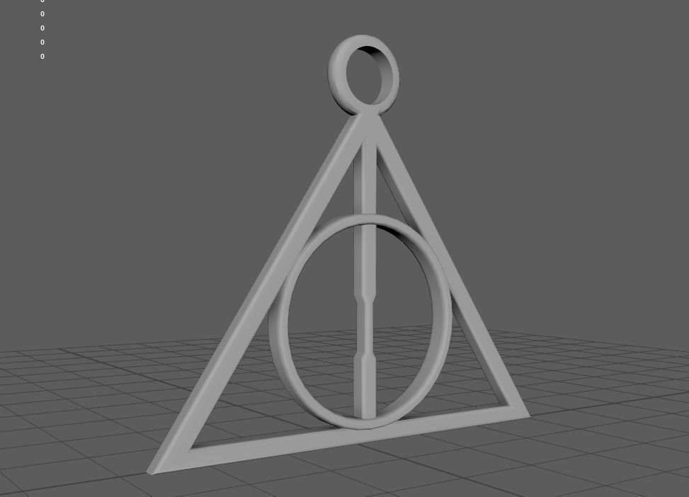 The Badge of Deathly Hallows from Harry Potter 3D print model_2