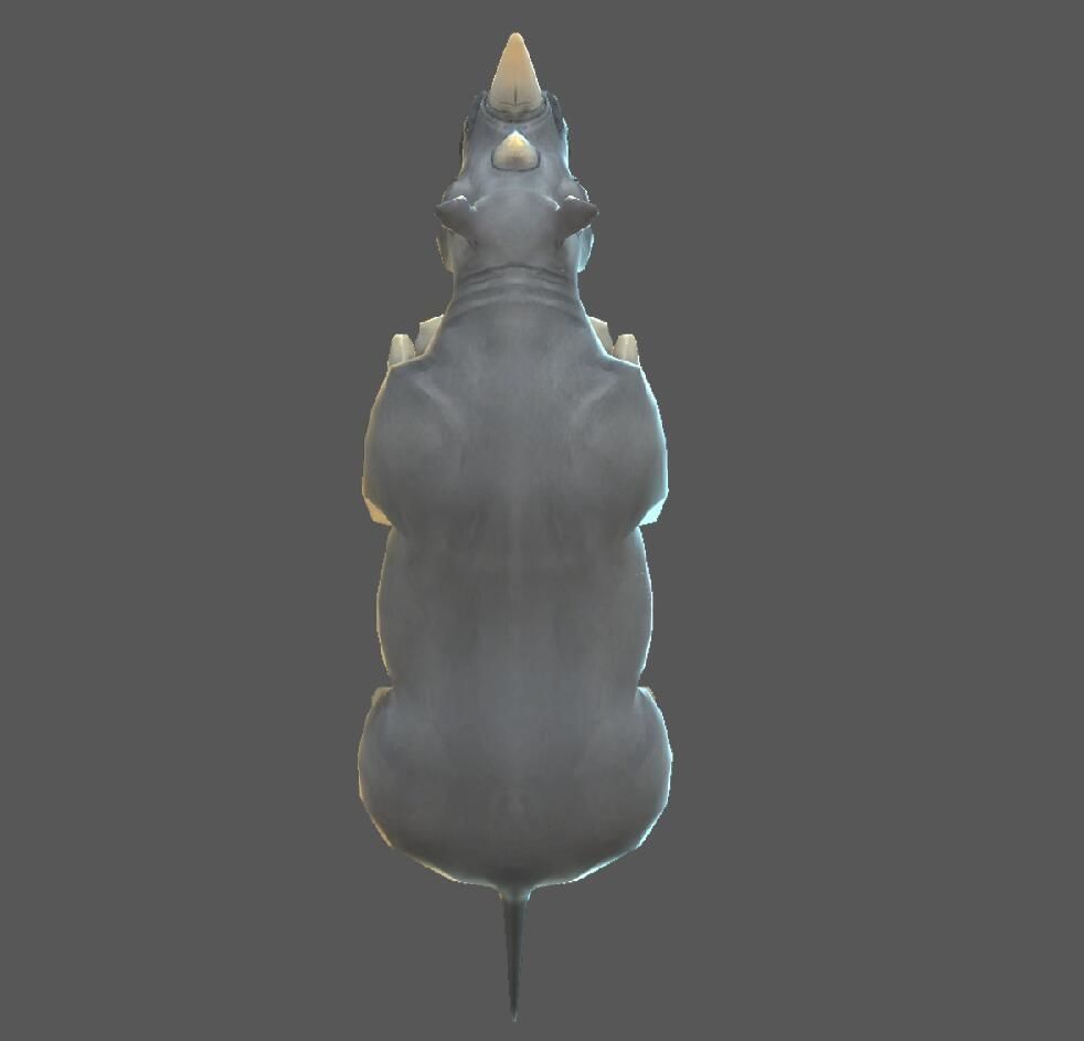 Rhinoceros   cattle Low-poly 3D model_2