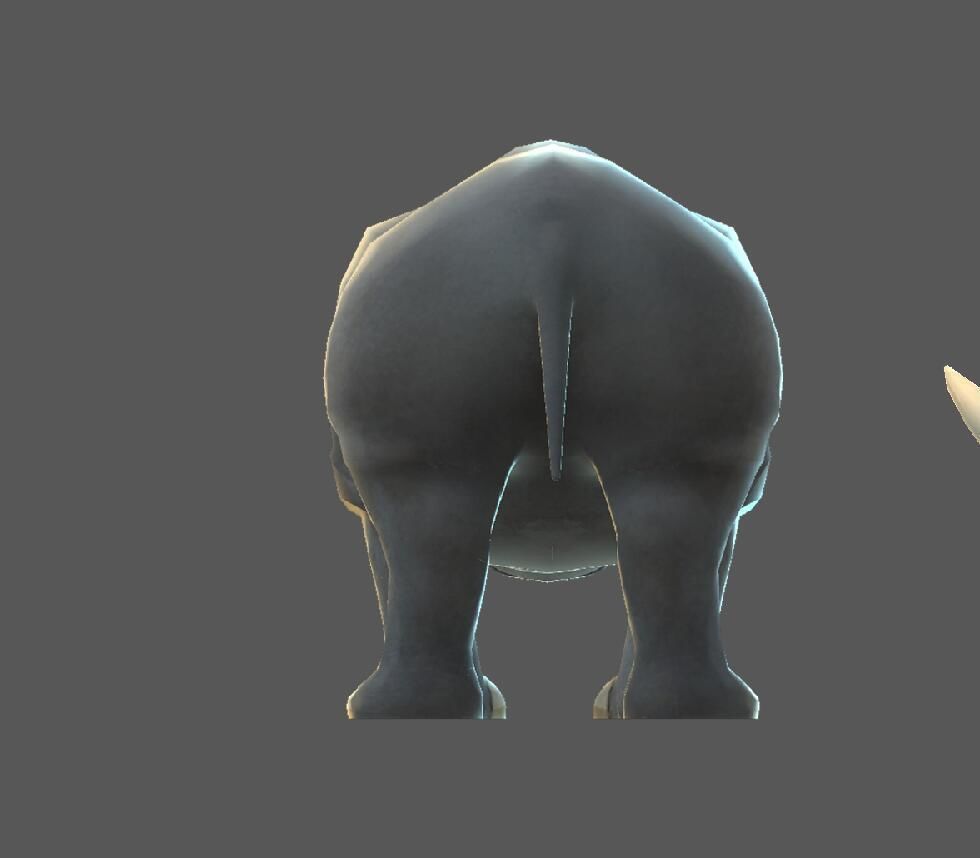 Rhinoceros   cattle Low-poly 3D model_3