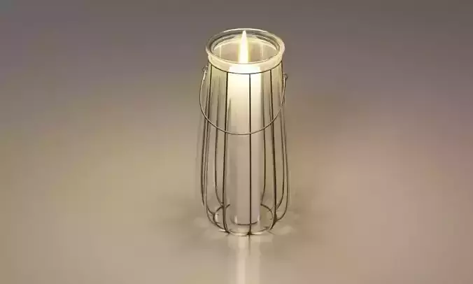 Suspended sliced glass candle holder