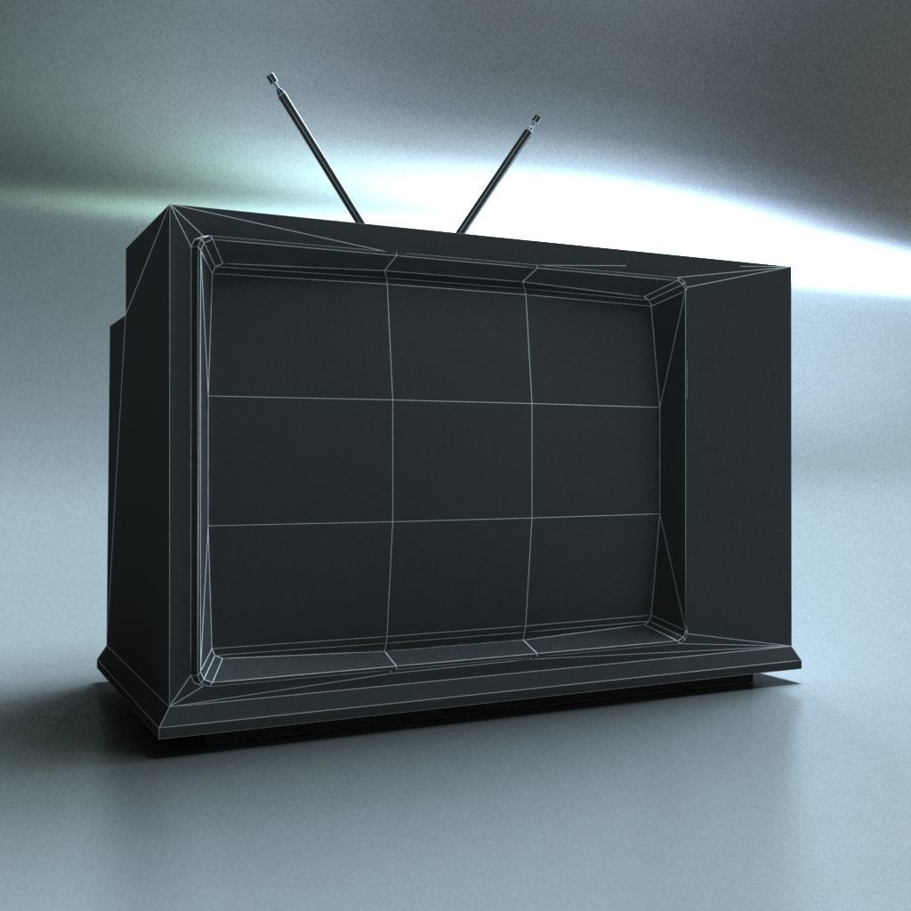 VintageTV tv set - tv set Low-poly 3D model_3
