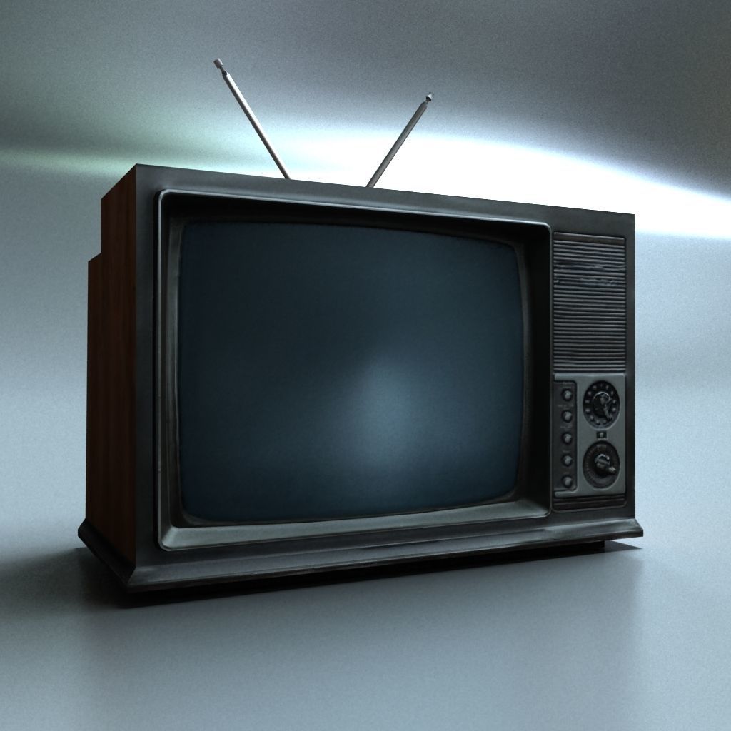 VintageTV tv set - tv set Low-poly 3D model_2
