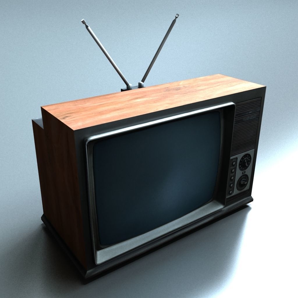 VintageTV tv set - tv set Low-poly 3D model_1
